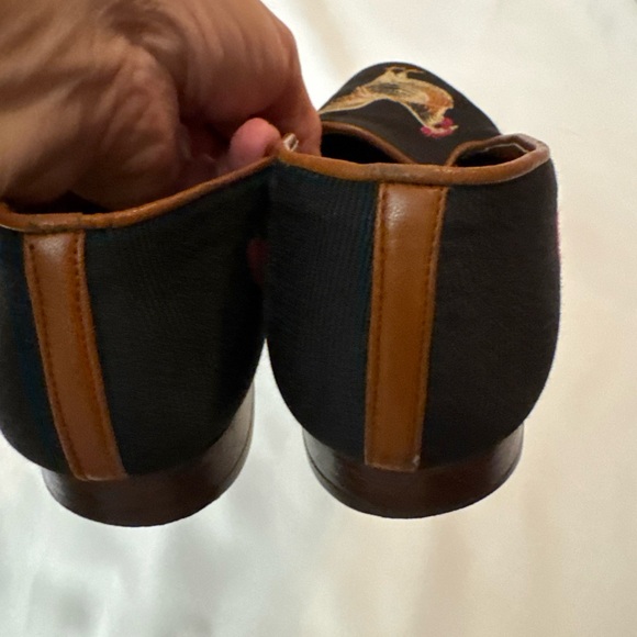 Talbots Black Rooster Embroidered Flats - Picture 8 of 11